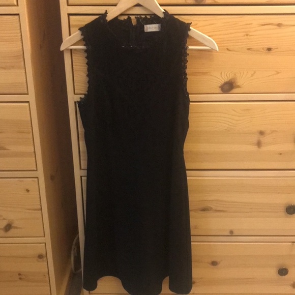 Altar’d State Sleeveless Black Suede Lace Dress Size Medium - Picture 3 of 11